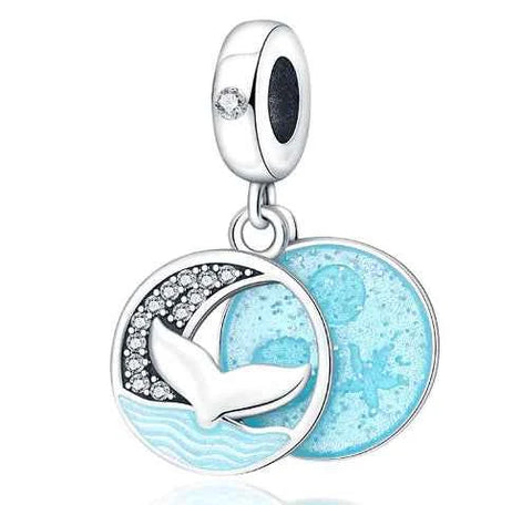 Ocean Blue Dolphin & Seahorse Pendant – DIY Jewelry Charms