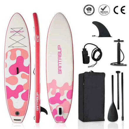 Inflatable SUP Paddle Board for Beginners – Lightweight Surfing & Water Sports Board (Durable PVC, Camouflage Design)