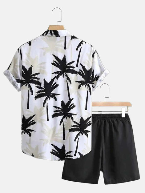 Men’s 3D Print Beach Outfit | Hawaiian Short Sleeve Shirt & Matching Shorts Set for Summer Vacation, Beach & Casual Wear