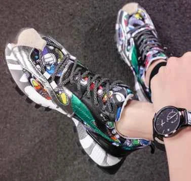 Autumn Collection Men’s Colorful Dad Sneakers – Trendy Casual Chunky Shoes