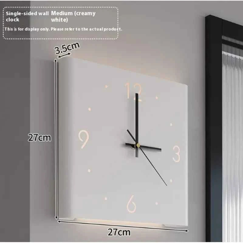 Modern Living Room Wall Clock | Silent Quartz Wall Clock with LED Option | Minimalist Decorative Timepiece for Home & Office