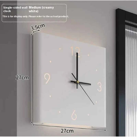 Modern Living Room Wall Clock | Silent Quartz Wall Clock with LED Option | Minimalist Decorative Timepiece for Home & Office