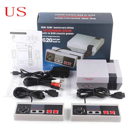 Mini Retro Home Video Game Console – 620+ Classic Games, Dual Controllers, Family Fun Entertainment