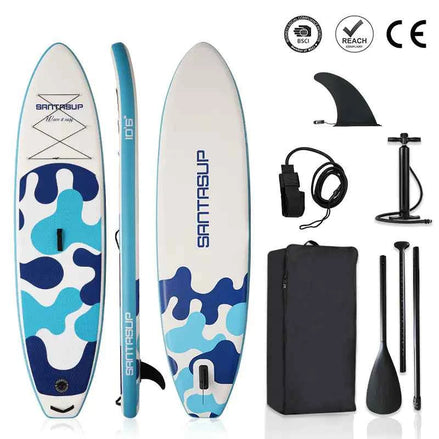 Inflatable SUP Paddle Board for Beginners – Lightweight Surfing & Water Sports Board (Durable PVC, Camouflage Design)