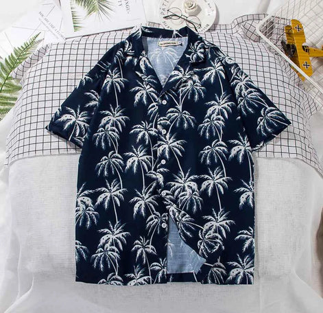 Men’s Short Sleeve Beach Floral Shirt | Tropical Button-Up Summer Shirt for Casual, Vacation & Resort Wear