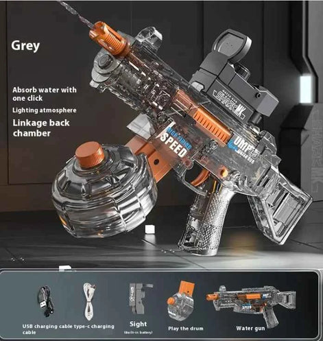 Light UMP45 Electric Water Gun – Automatic Rechargeable Blaster with LED Glow