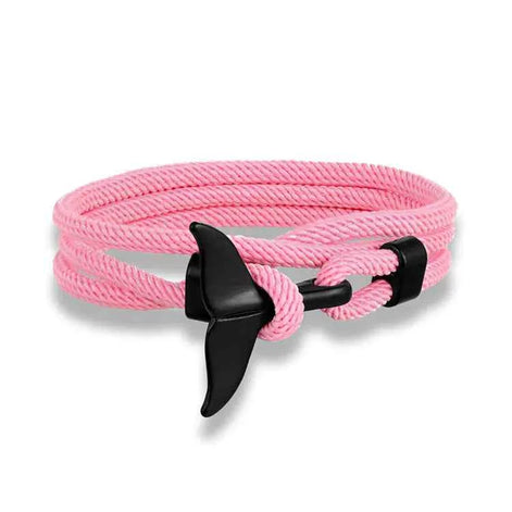Ocean Whale Tail Anchor Bracelet – Adjustable Nautical Rope Bracelet for Couples & Ocean Lovers