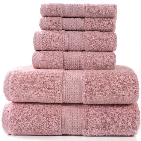 Cotton Absorbent Towel Set – 6-Piece Bath Towels, Hand Towels & Washcloths