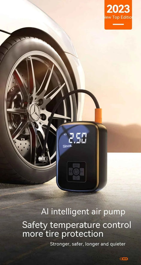 Portable Wireless Car Air Pump – Digital Display Tire Inflator for Car, Bike, Motorcycle & Ball | 100W USB Rechargeable Air Compressor