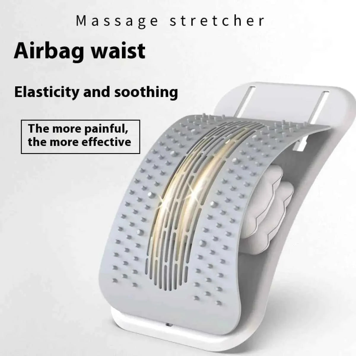 Adjustable Back Stretcher & Magnetic Massager | Lumbar Pain Relief Device for Posture & Muscle Relaxation