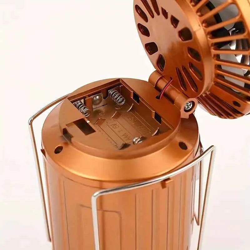Portable Hand Crank Solar Lantern with Fan & USB Charger – LED Camping Light for Outdoor & Emergency Use
