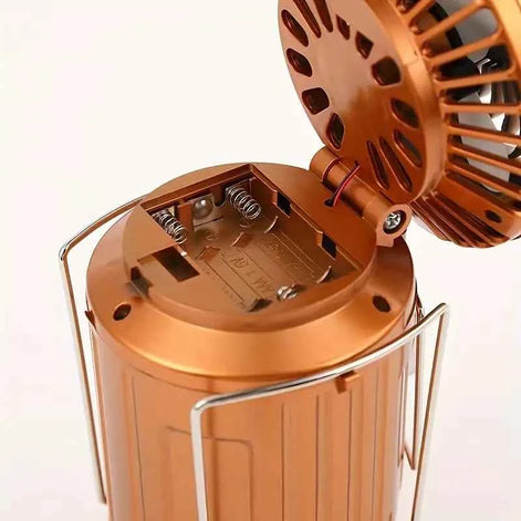 Portable Hand Crank Solar Lantern with Fan & USB Charger – LED Camping Light for Outdoor & Emergency Use