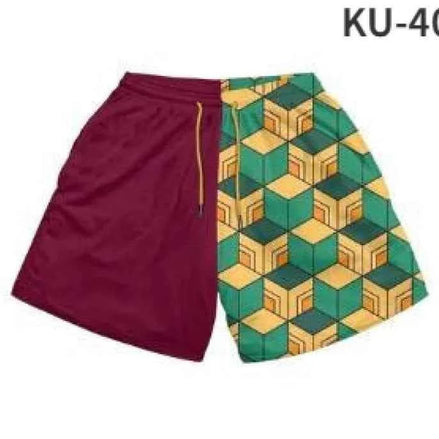 Anime Print Men’s Beach Shorts – Bold Summer Swimwear