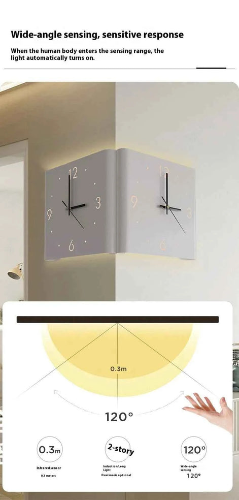 Modern Living Room Wall Clock | Silent Quartz Wall Clock with LED Option | Minimalist Decorative Timepiece for Home & Office