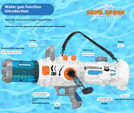 Gatling Hand-Crank Water Gun – Rapid-Fire Soaker for Ultimate Summer Battles