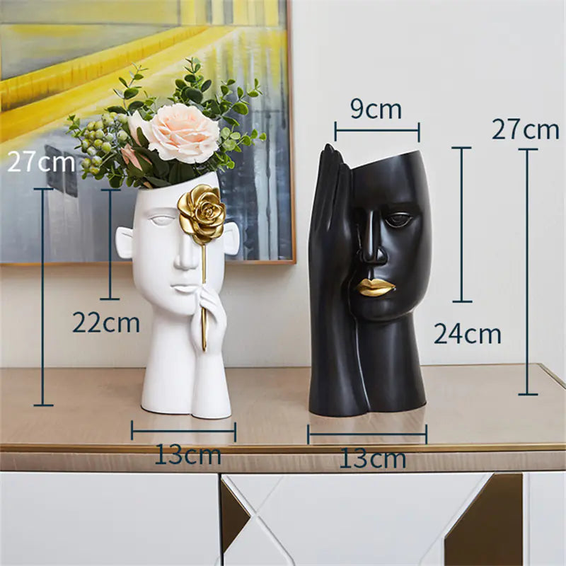 Creative Nordic Modern Vase – Artistic Resin Decor for Home & Office