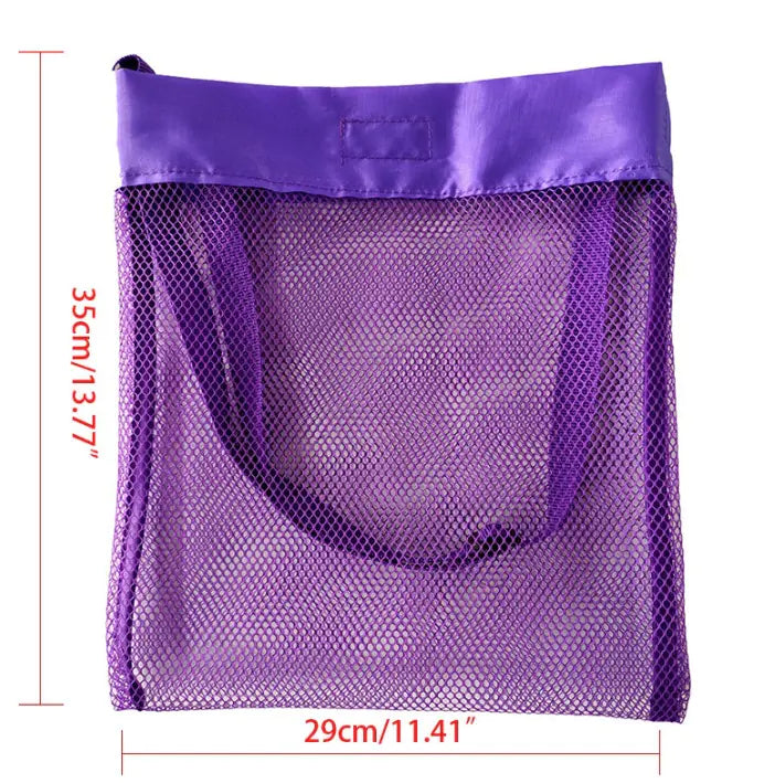 Summer Portable Mesh Beach Bag – Lightweight Toy & Shell Organizer for Kids