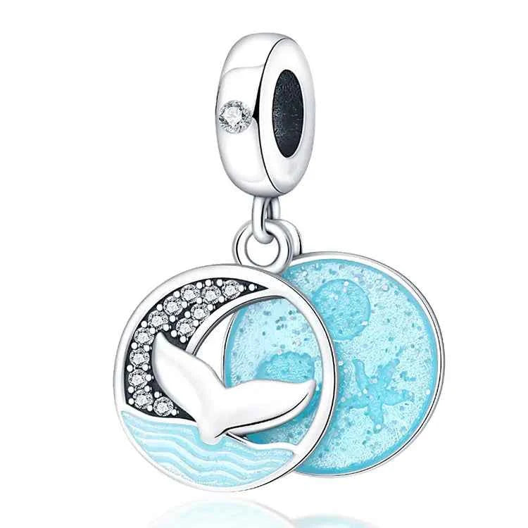 Ocean Blue Dolphin & Seahorse Pendant – DIY Jewelry Charms