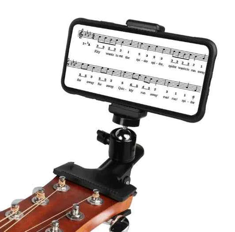BrandName Phone Guitar Clip Stand – Secure Smartphone Attachment