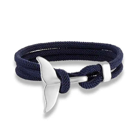Ocean Whale Tail Anchor Bracelet – Adjustable Nautical Rope Bracelet for Couples & Ocean Lovers