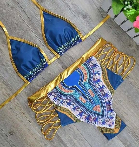 Angelina Print Bikini Set – Colorful Tribal-Inspired Swimwear