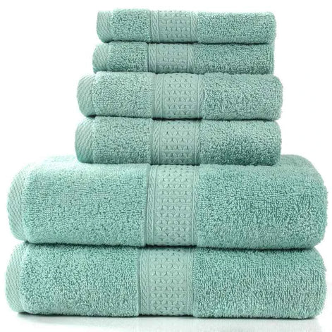Cotton Absorbent Towel Set – 6-Piece Bath Towels, Hand Towels & Washcloths